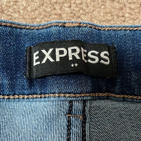 Express High Rise Ankle Jeggings with Red/Navy Stripe - Picture 5 of 10